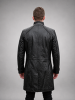 Exodus Black Leather Coat For Men