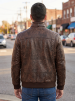 Felix Brown Leather Jacket For Men