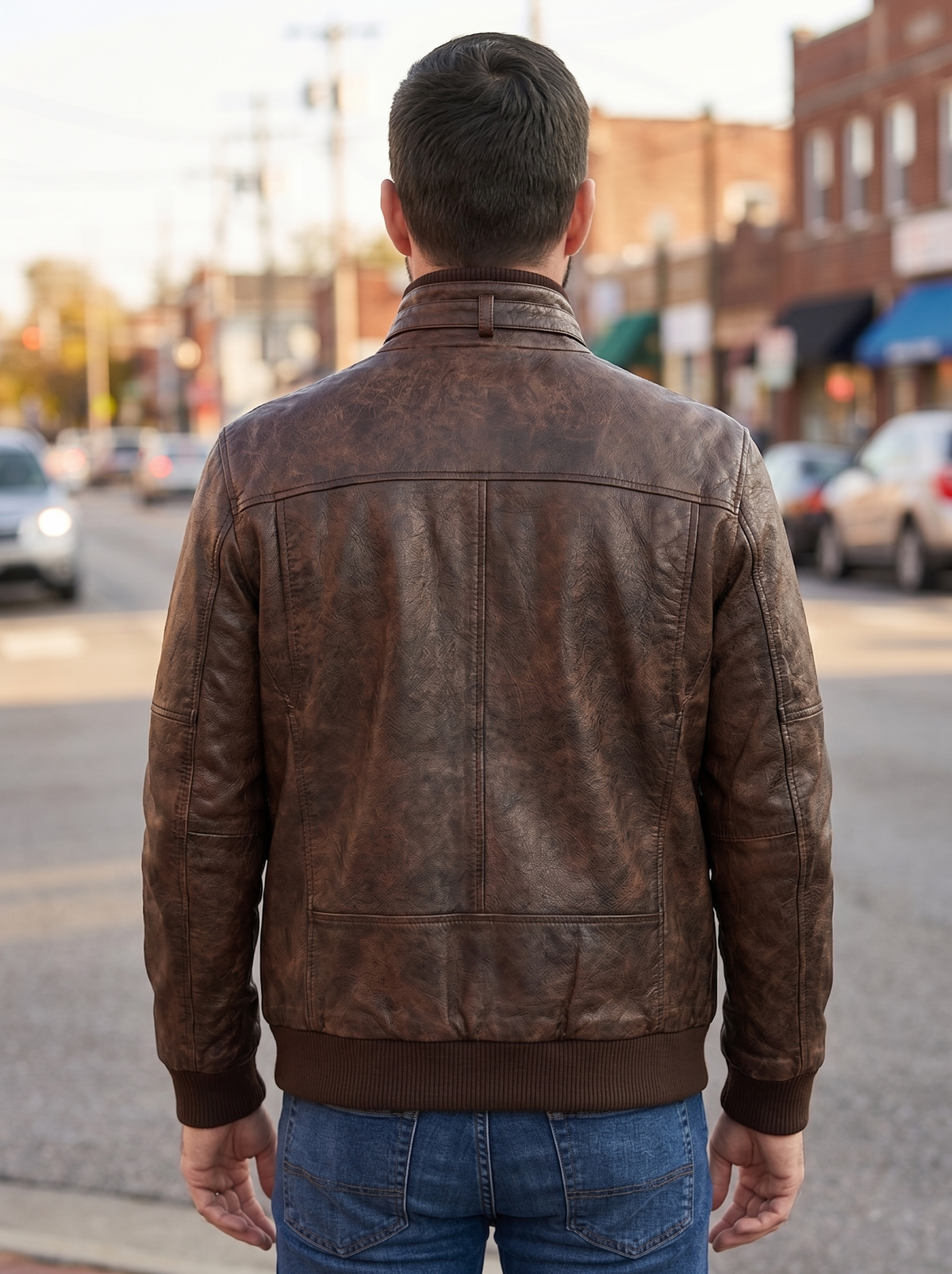 Felix Brown Leather Jacket For Men