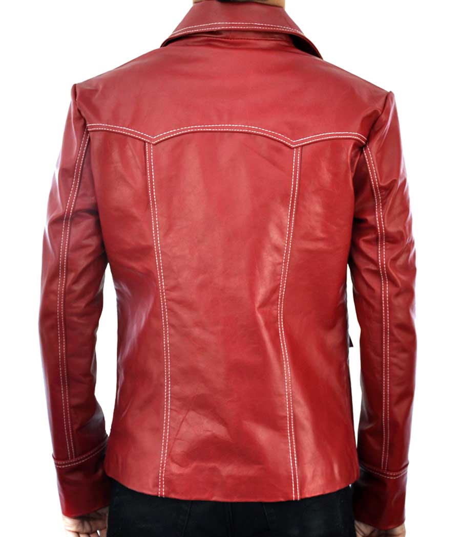 Classic Club Red Leather Jacket For Men