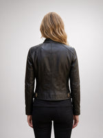 Florance Black Leather Jacket For Women