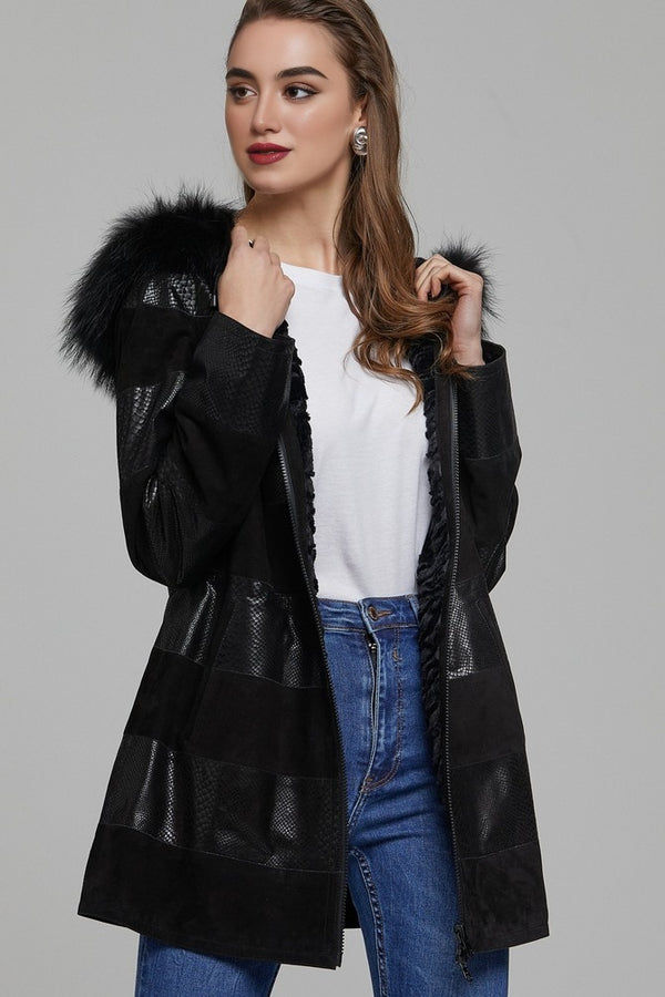 Dahlia Black Sheepskin Leather Jacket