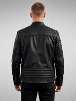 Frederick Black Slim fit Stylish Biker Leather Jacket For Men