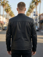 Frederick Black Slim fit Stylish Biker Leather Jacket For Men