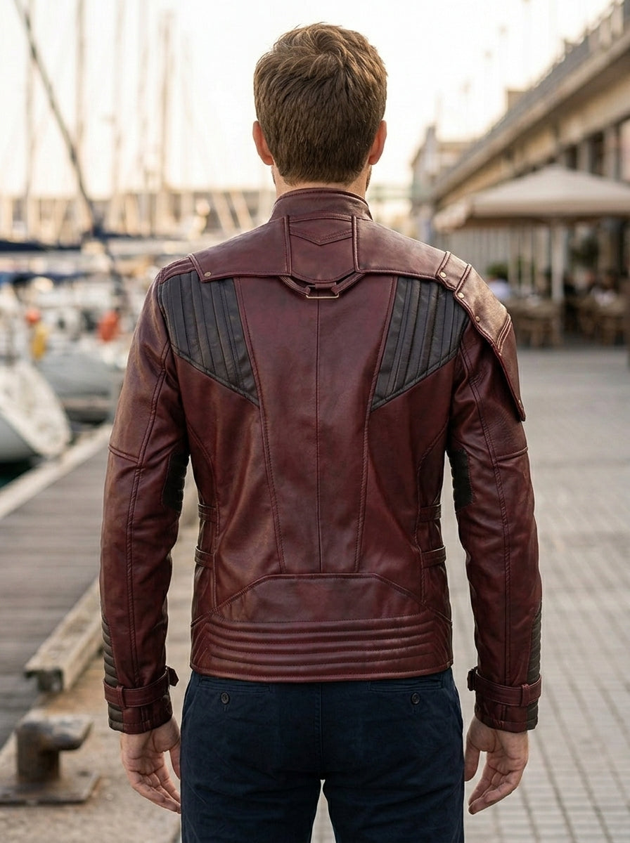Galaxy Brown Double Shade Leather Jacket For Men
