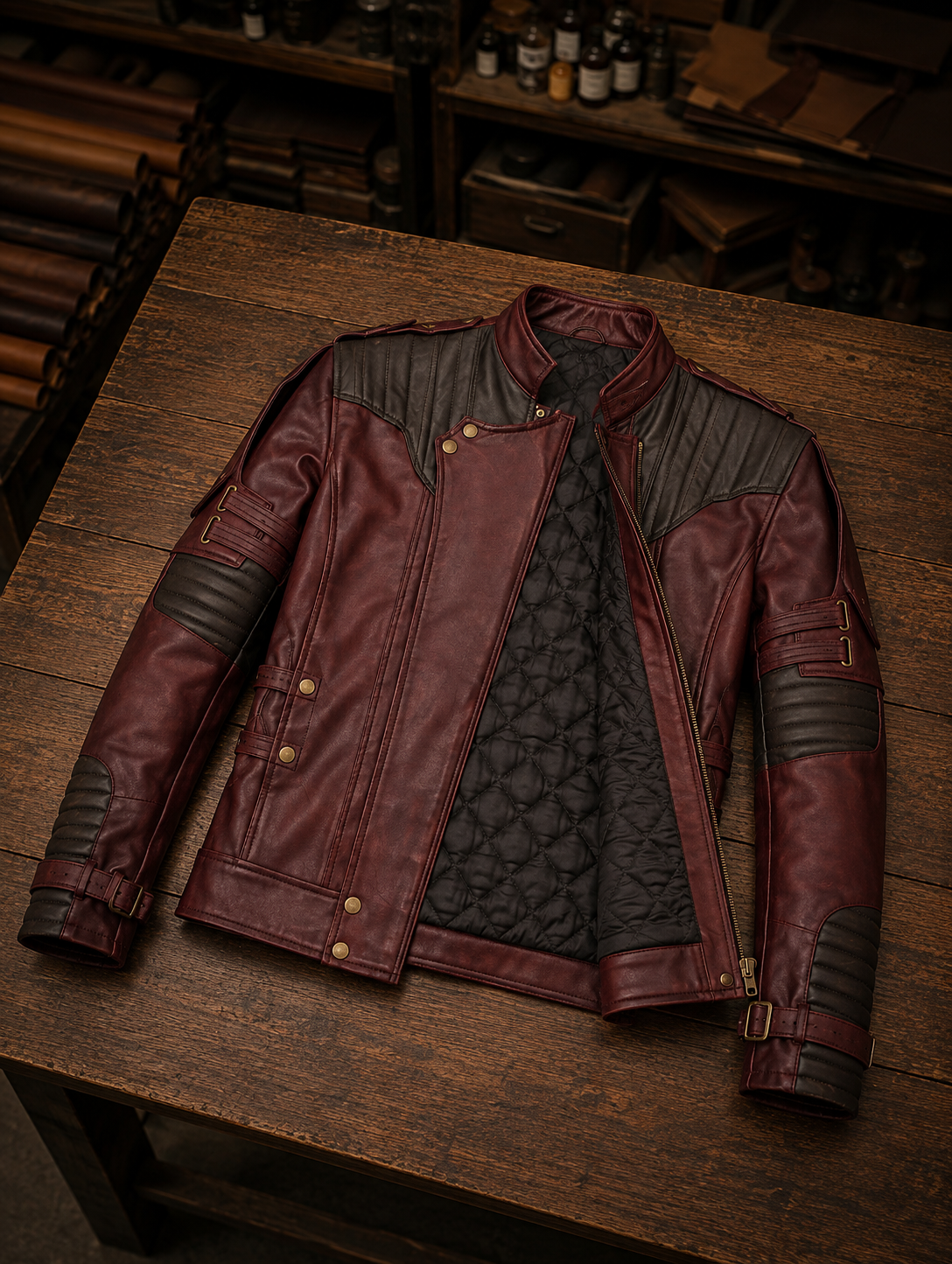 Galaxy Brown Double Shade Leather Jacket For Men