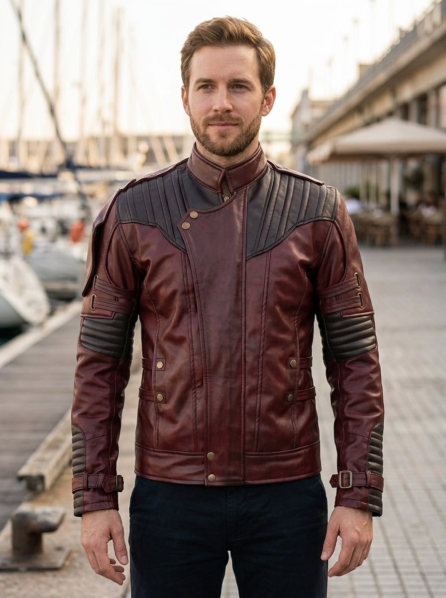 Galaxy Brown Double Shade Leather Jacket For Men