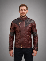 Galaxy Brown Double Shade Leather Jacket For Men