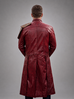 Galaxy Red Leather Coat For Men