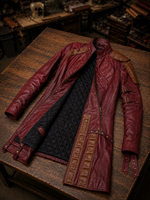 Galaxy Red Leather Coat For Men