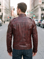 Galaxy Stylish Brown Leather Jacket For Men