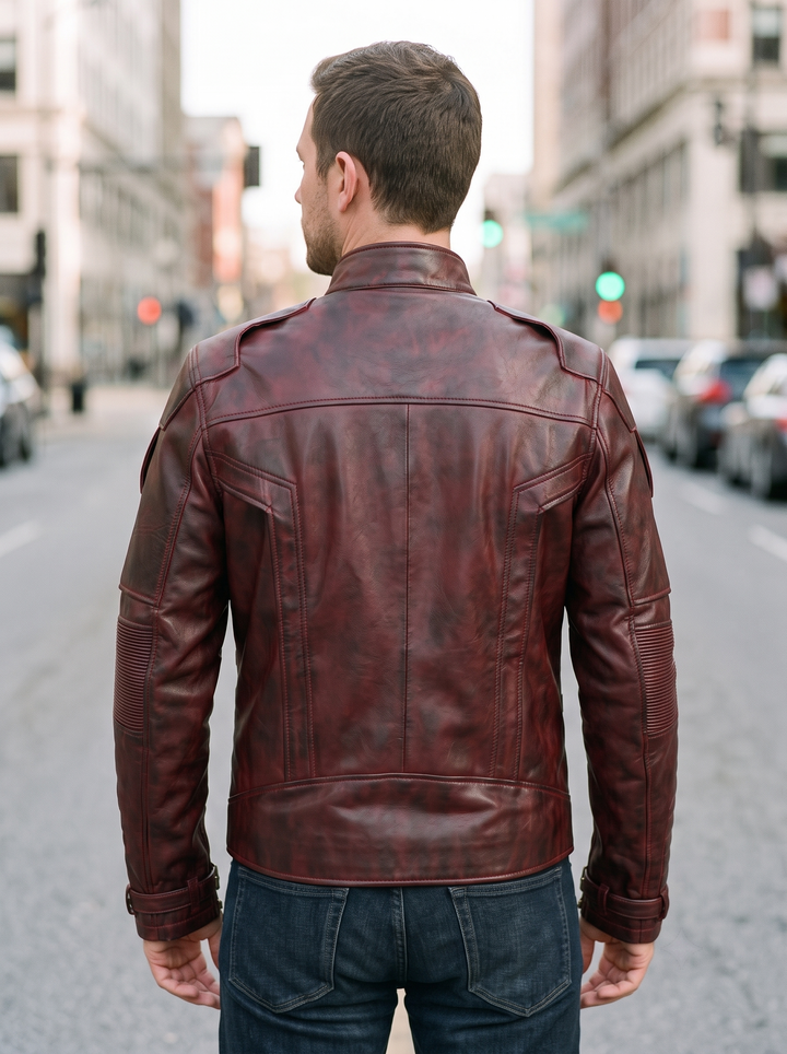 Galaxy Stylish Brown Leather Jacket For Men