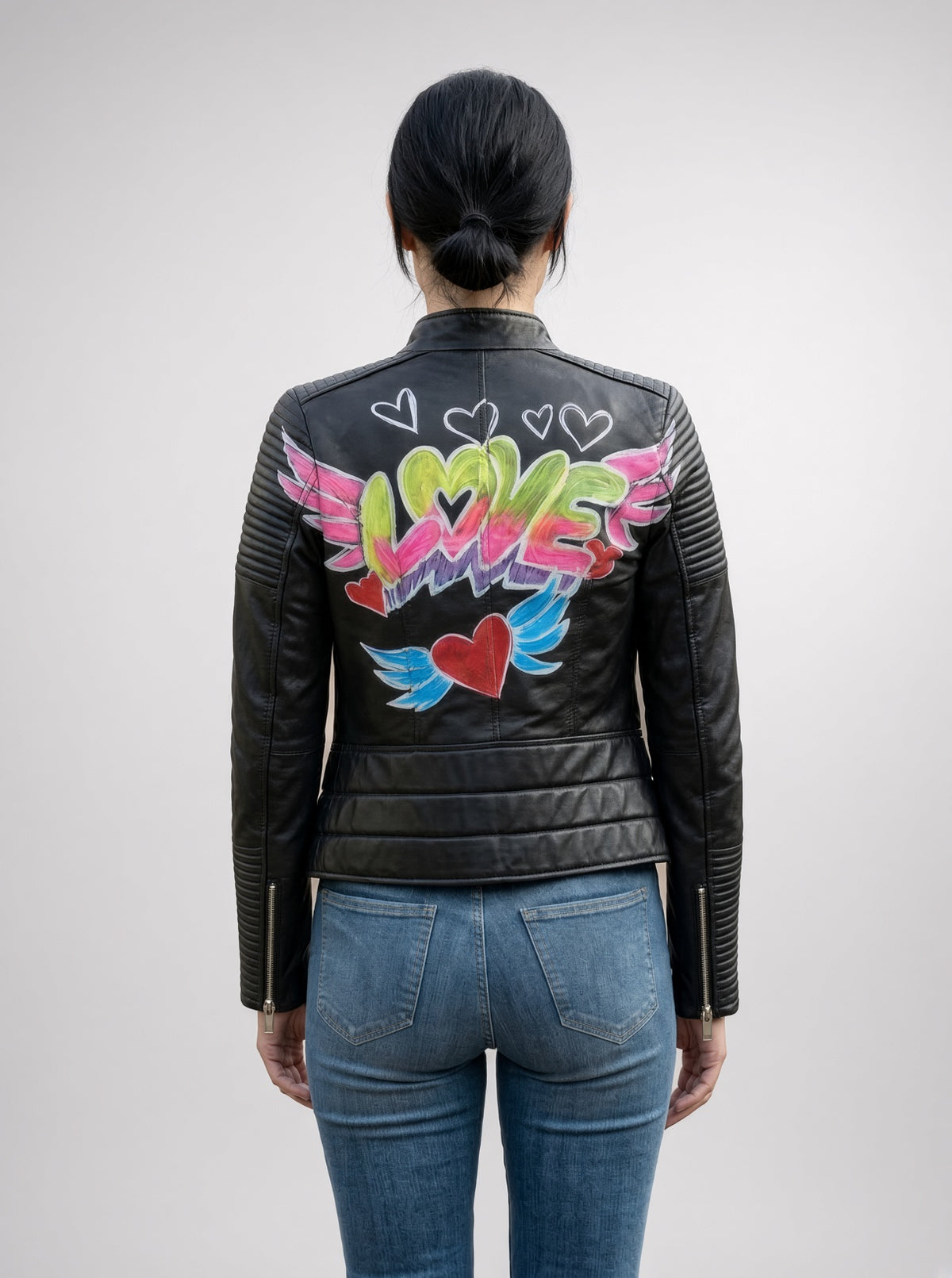 Gianna Sheepskin Black Leather Jacket For Women