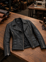 Gianna Sheepskin Black Leather Jacket For Women