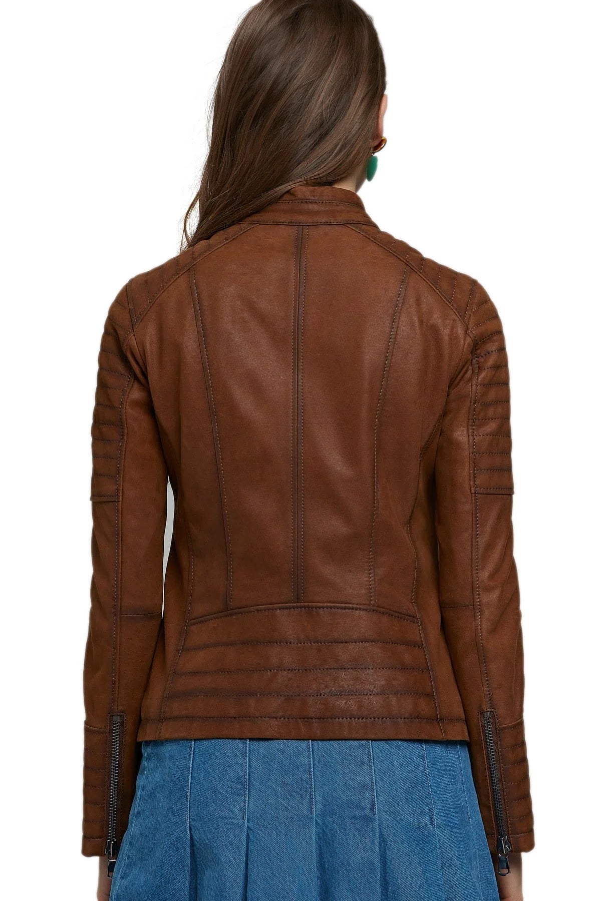 Madonna Brown Leather Jacket For Women