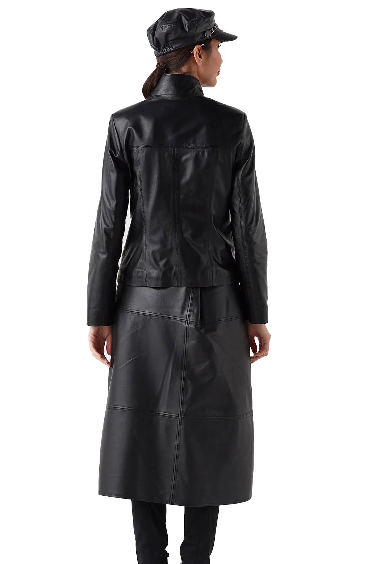 Zoe Black Biker Leather Jacket For Women