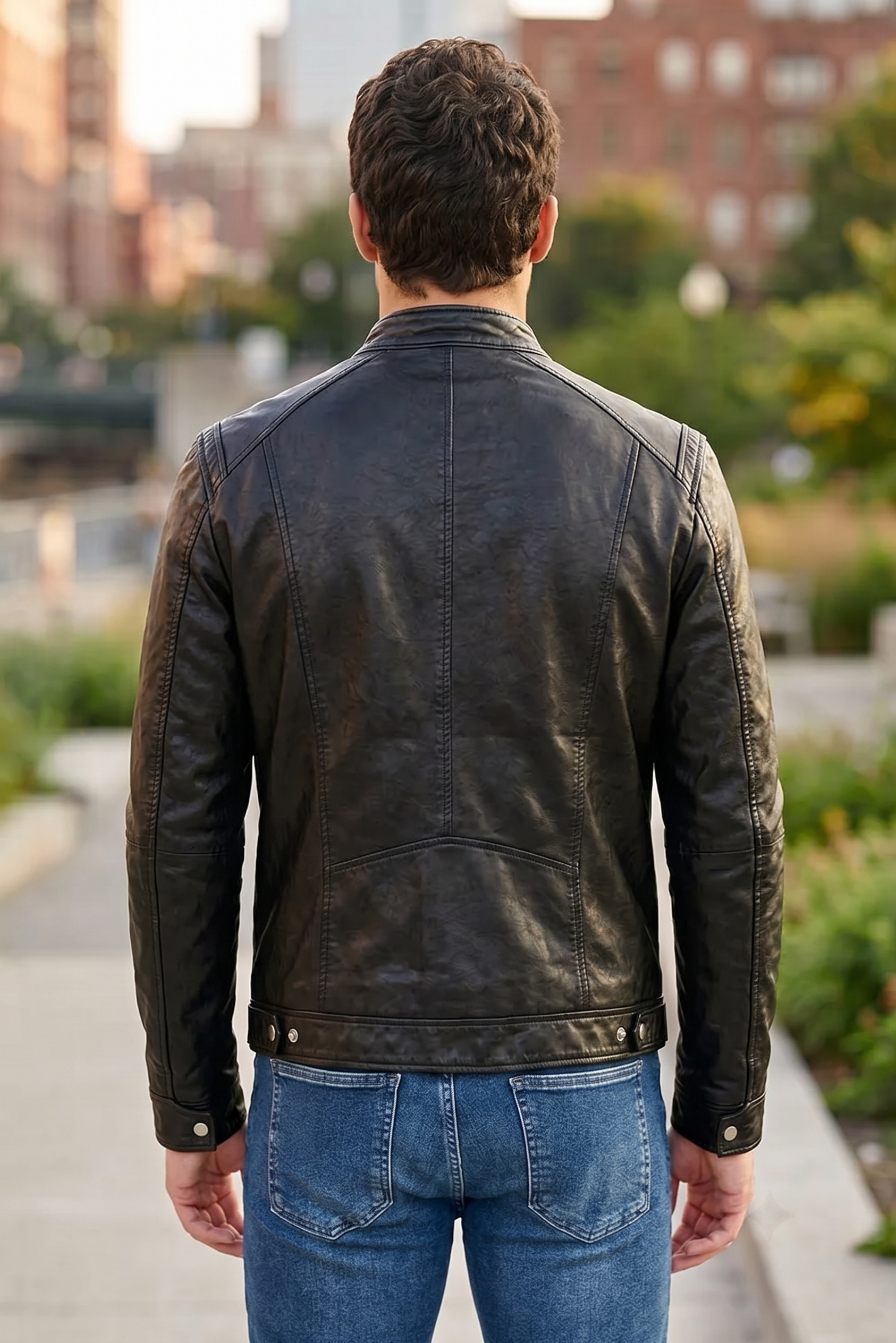 Grant Men’s 100% Real Olive Leather Biker Galore Jacket