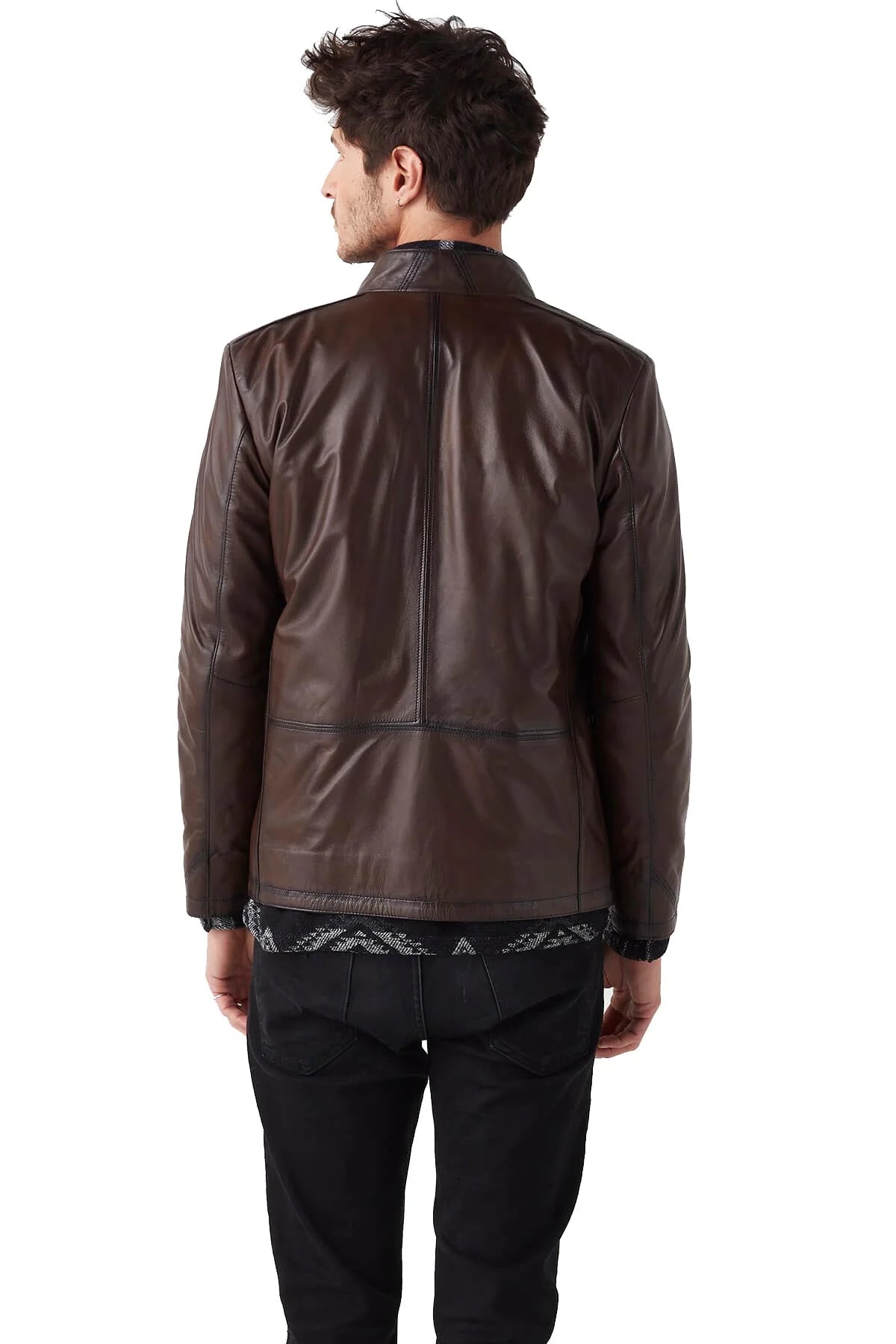 Dereck Brown Slim Fit Real Leather Jacket For Men