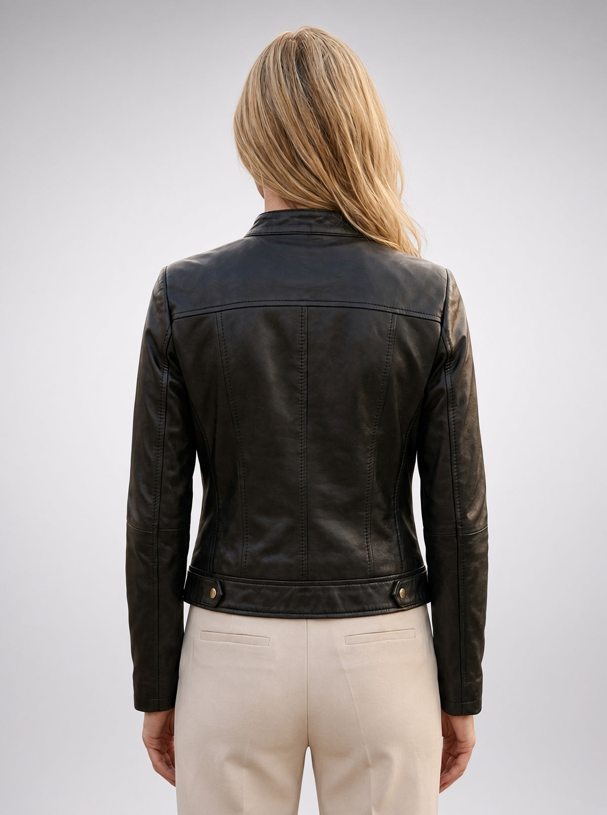 Heidi Women's Short Black Leather Jacket