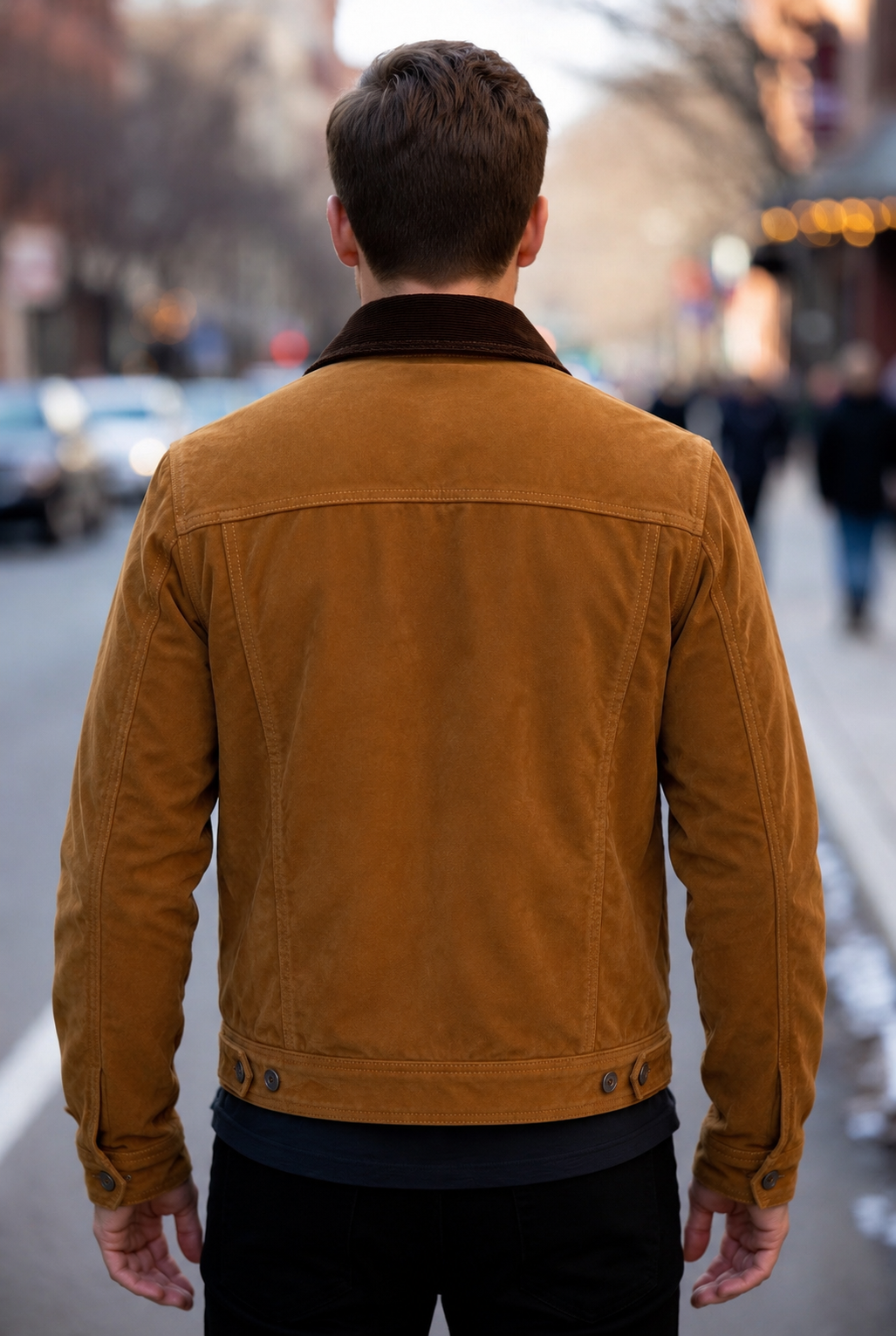 Heritage Luxe Brown Suede Trucker Jacket