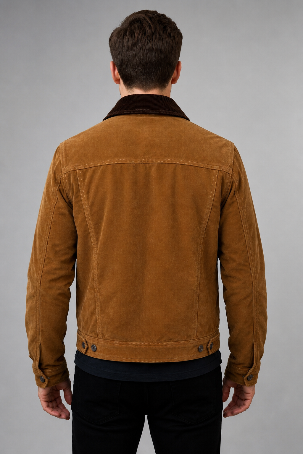 Heritage Luxe Brown Suede Trucker Jacket
