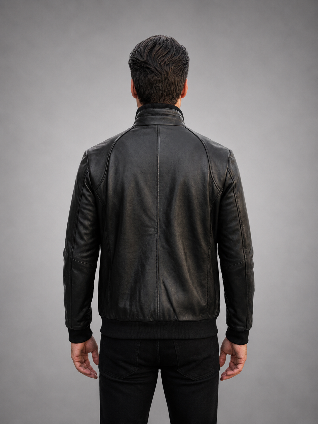 Houston Black Distressed Leather Jacket For Men