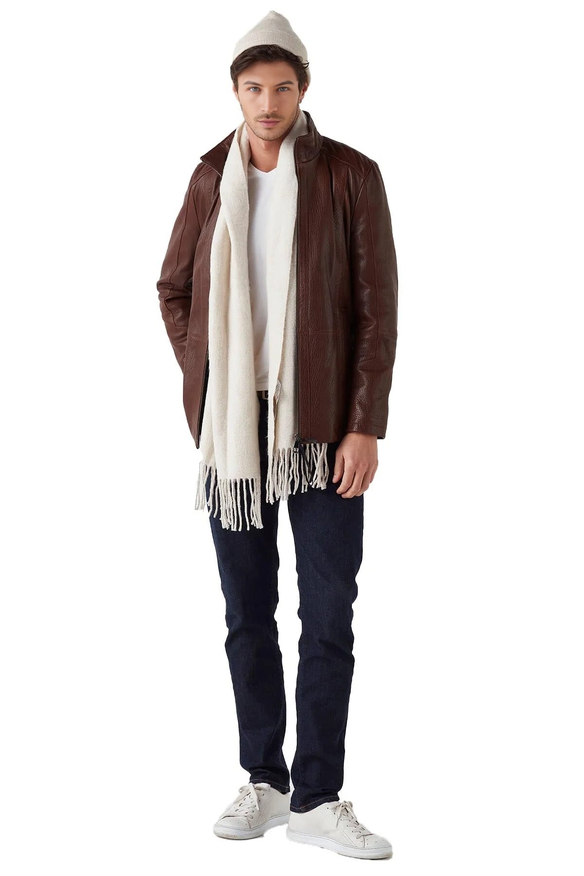 Brown Modern Leather Jacket For Men