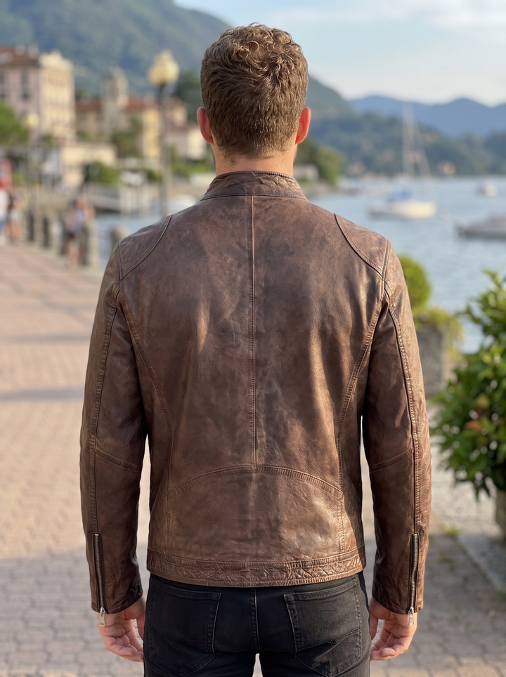 Immobile Sport Men’s Brown Leather Jacket