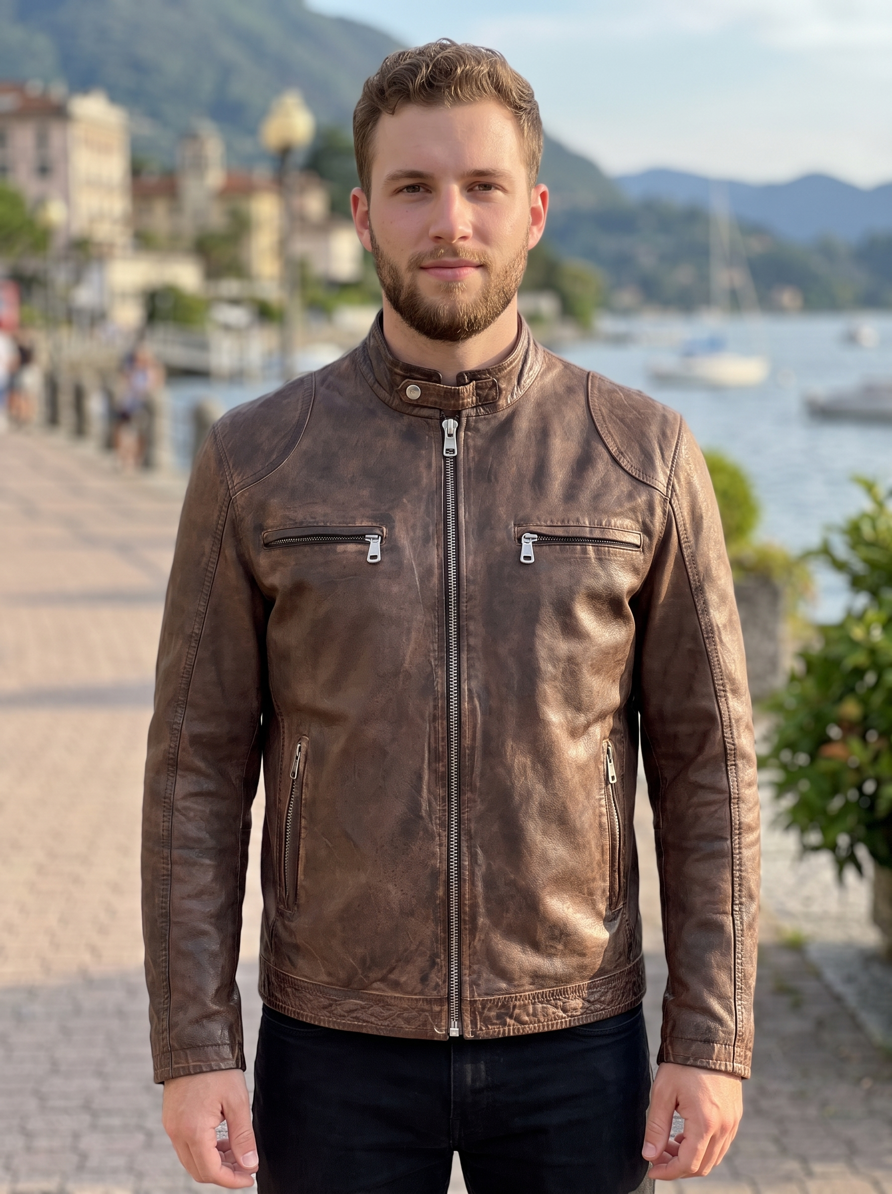 Immobile Sport Men’s Brown Leather Jacket