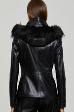 Isabella Black Sheepskin Leather Jacket