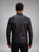 Jacobs Black Sheepksin Slimfit Leather Jacket