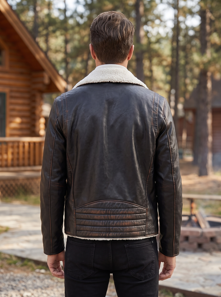 Jahmir Fur Stylish Leather Jacket For Men