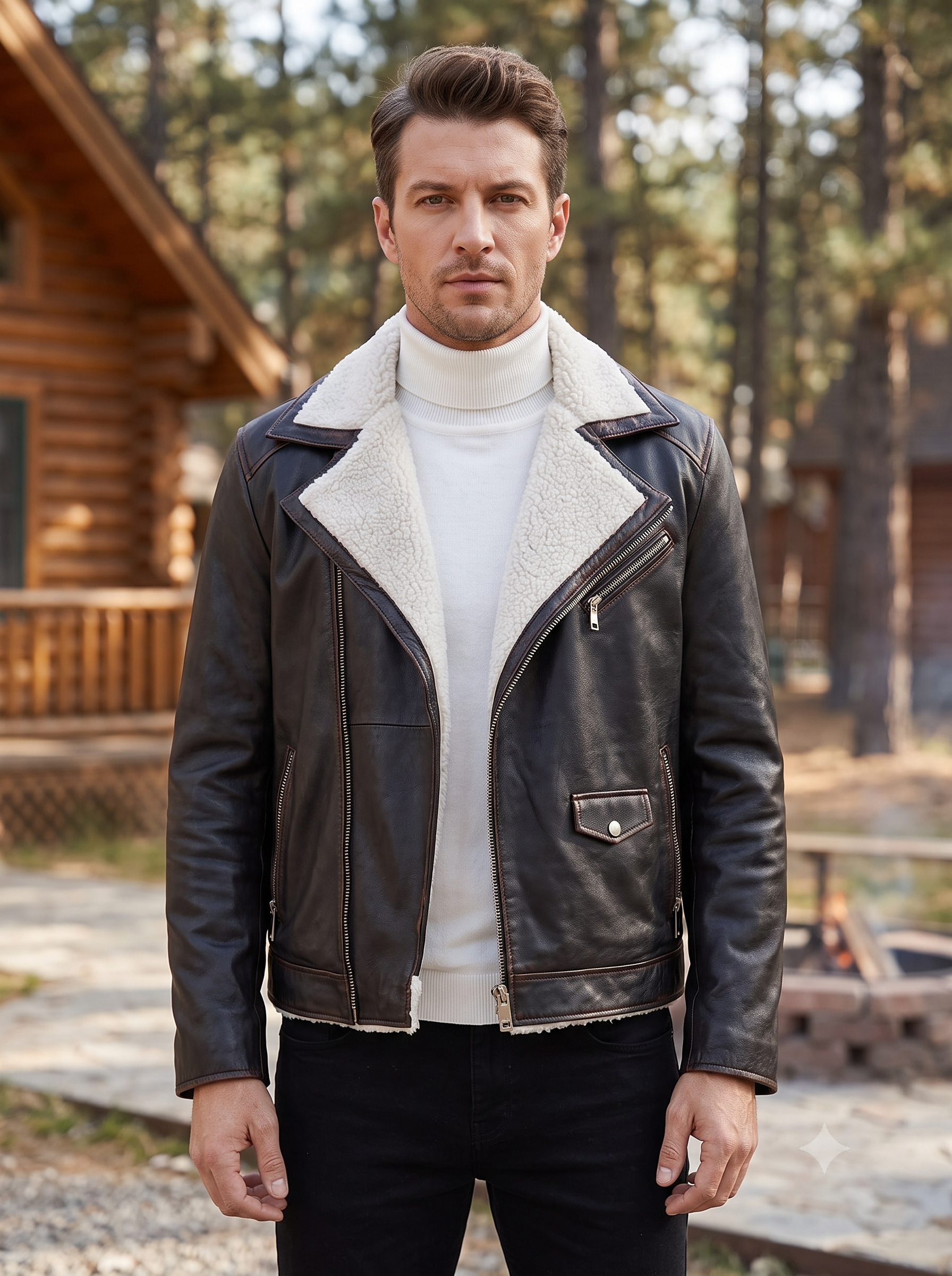 Jahmir Fur Stylish Leather Jacket For Men