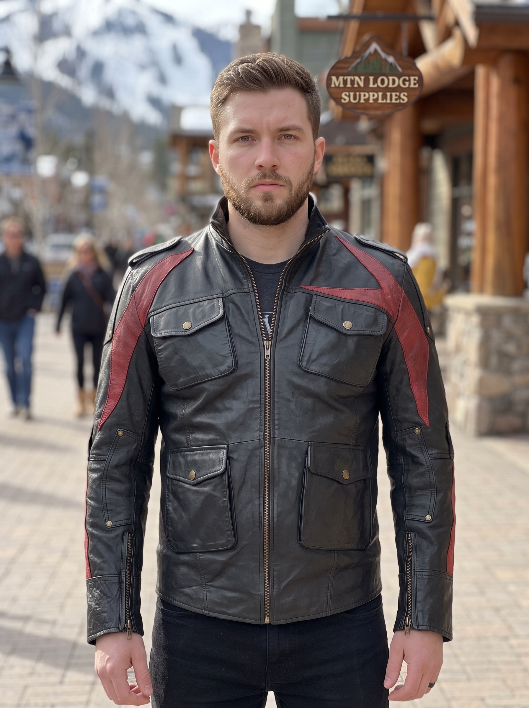 James Heller Black Stylish Leather Jacket For Men