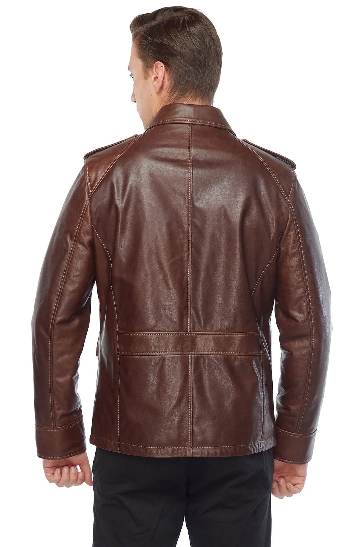 Zachary Brown Leather Jacket For Men