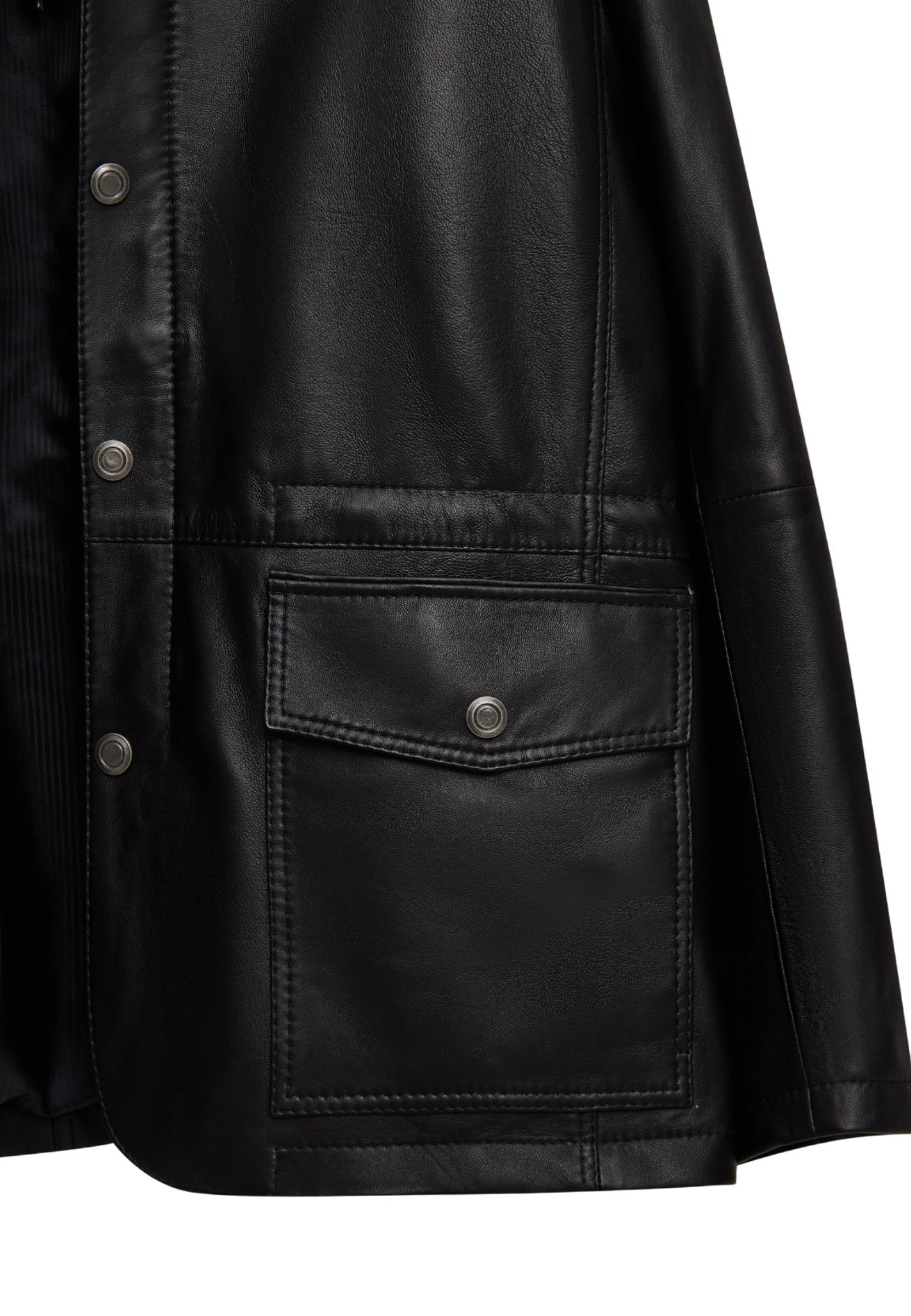 Jeffery Black Leather Coat for Men