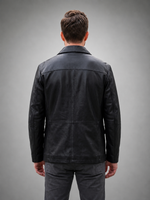Jeffery Black Leather Coat for Men