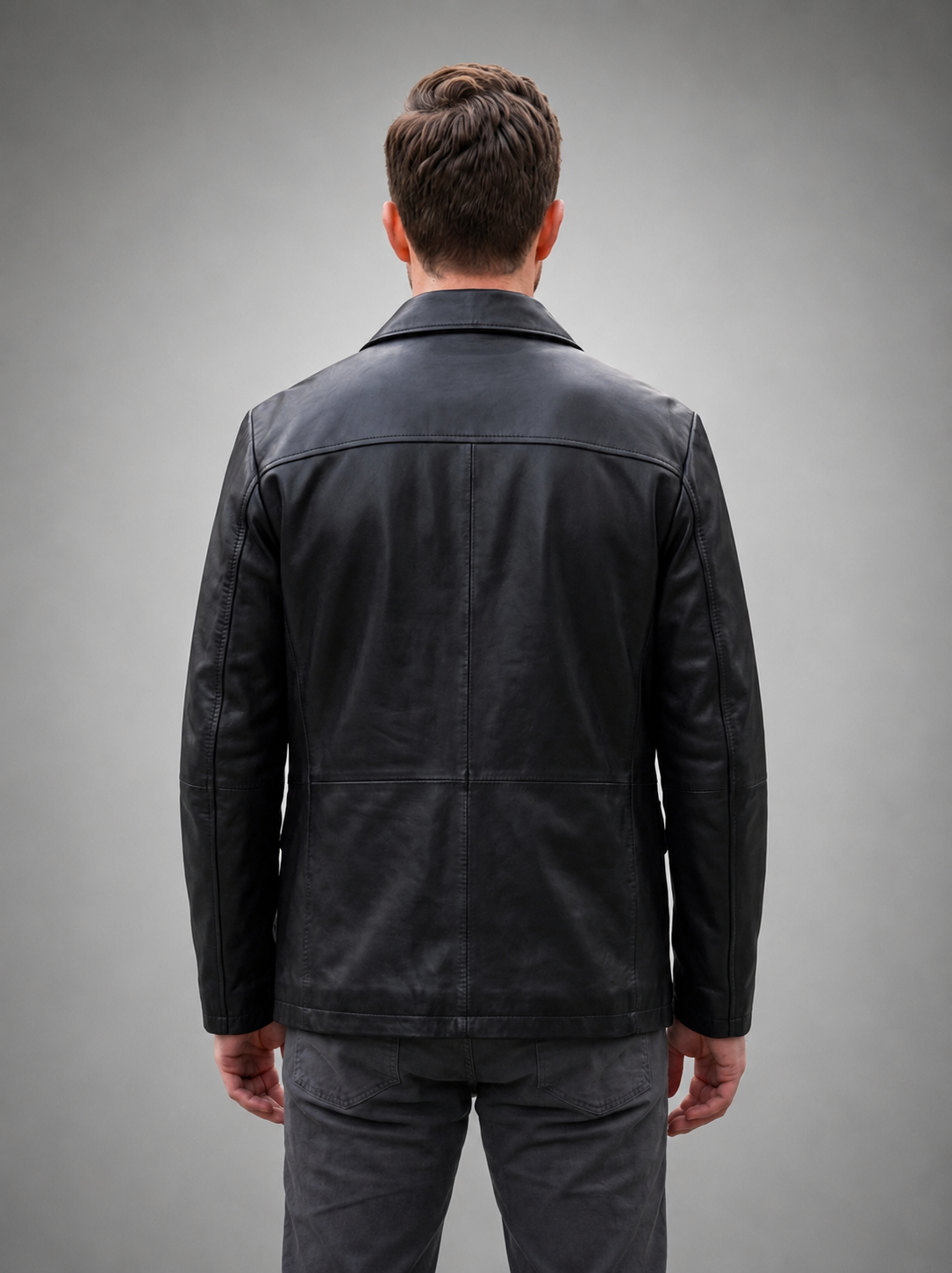 Jeffery Black Leather Coat for Men