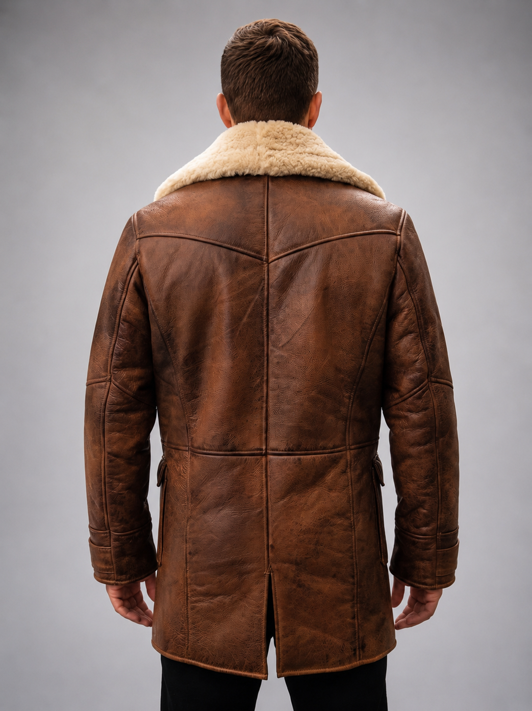 The Dark Knight Bane Distressed Brown Fur Leather Coat