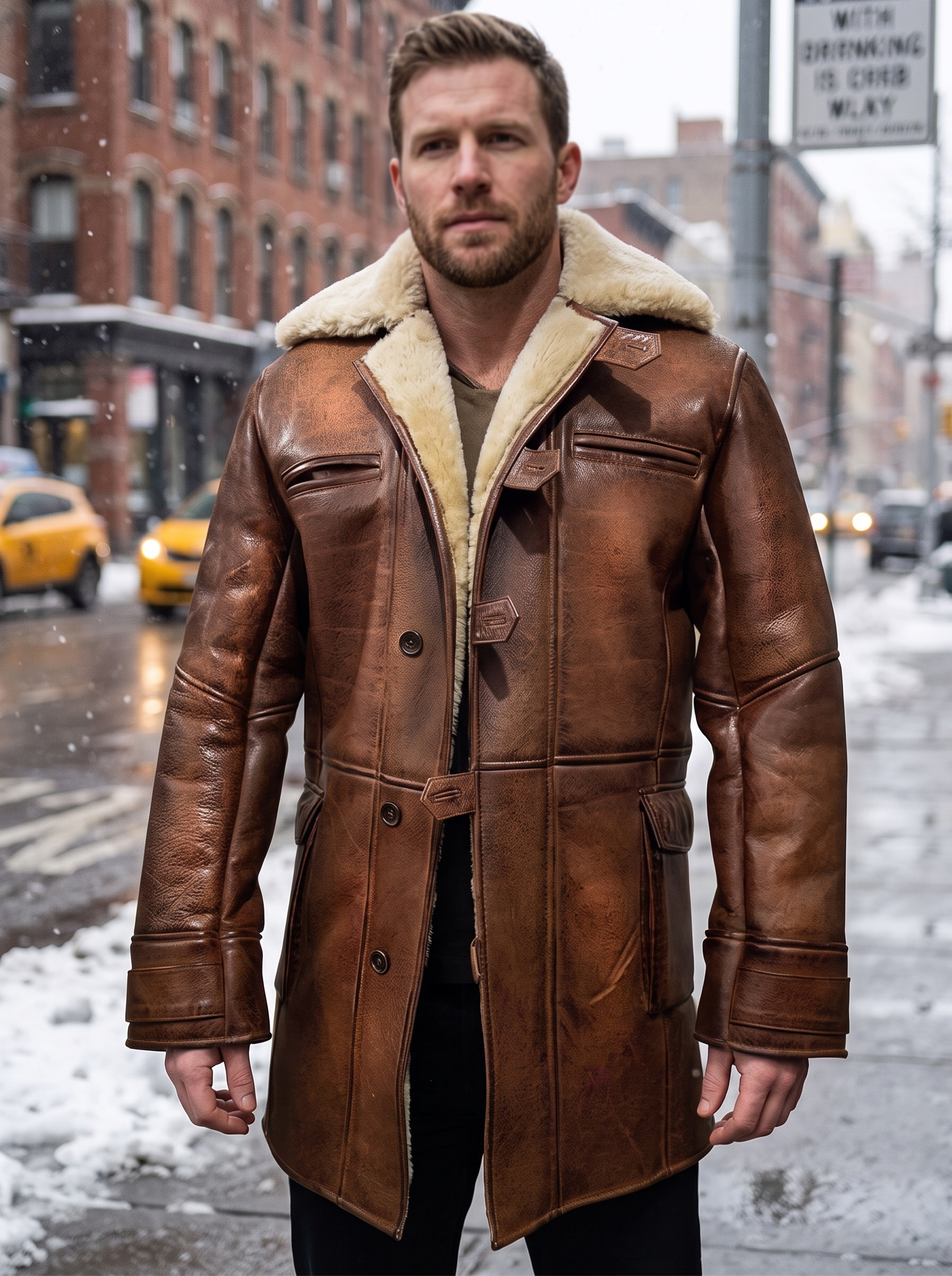 The Dark Knight Bane Distressed Brown Fur Leather Coat