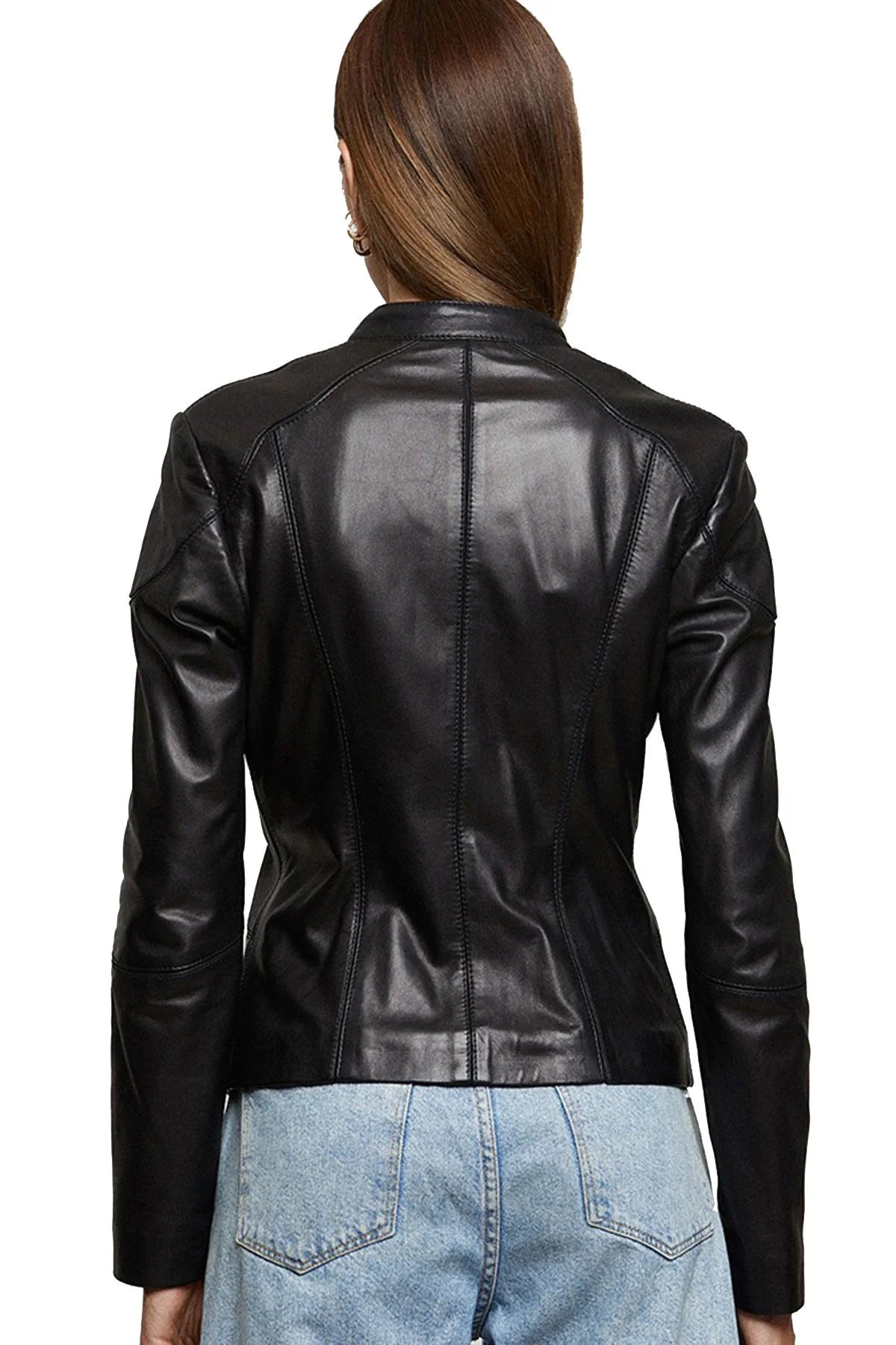 Beatrice Black Leather Jacket For Women
