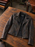 Juliana Rusted Brown Leather Jacket For Women