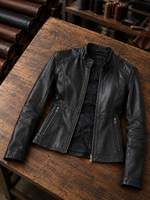 Juliet Black Stylish Motor Bike Leather Jacket For Women