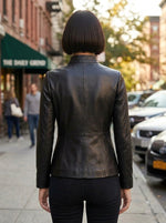 Juliet Black Stylish Motor Bike Leather Jacket For Women