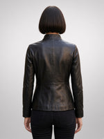 Juliet Black Stylish Motor Bike Leather Jacket For Women