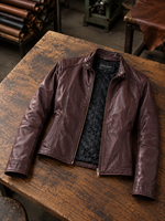 Kathleen Dark Brown Biker Leather Jacket For Women