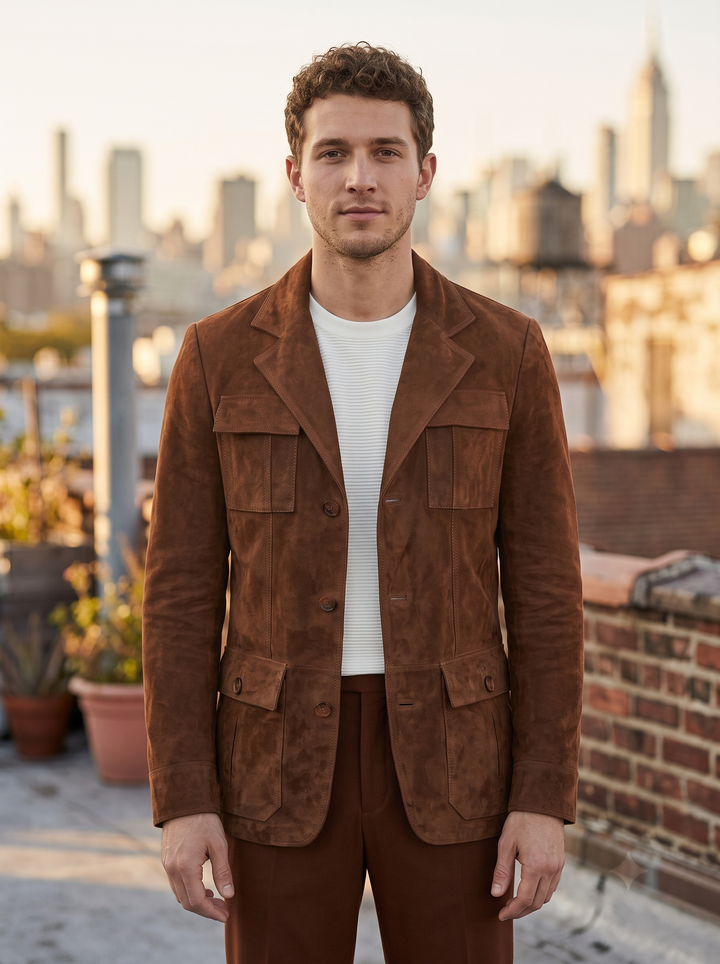 Kevin Suede Brown Jacket For Men