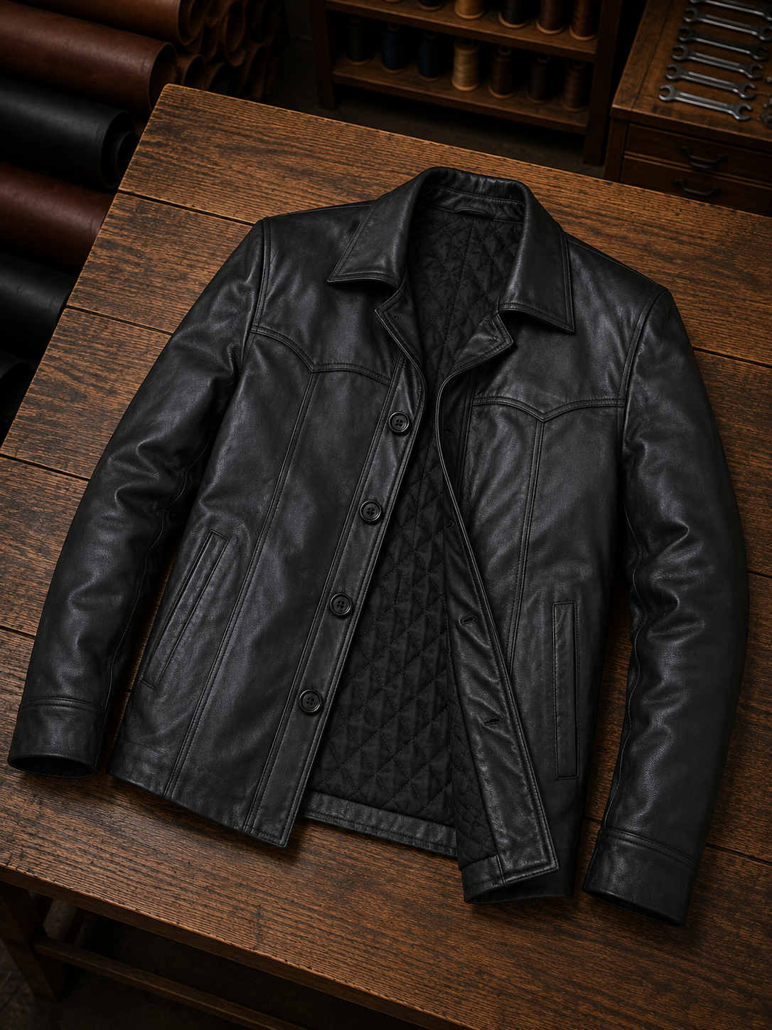 Killing Black Leather Jacket For Men