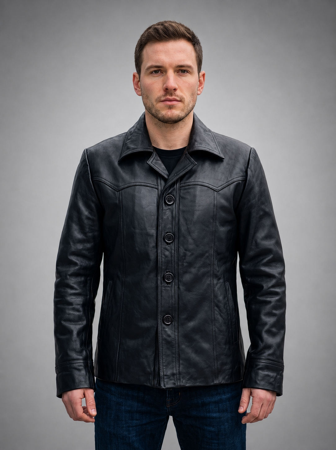 Killing Black Leather Jacket For Men