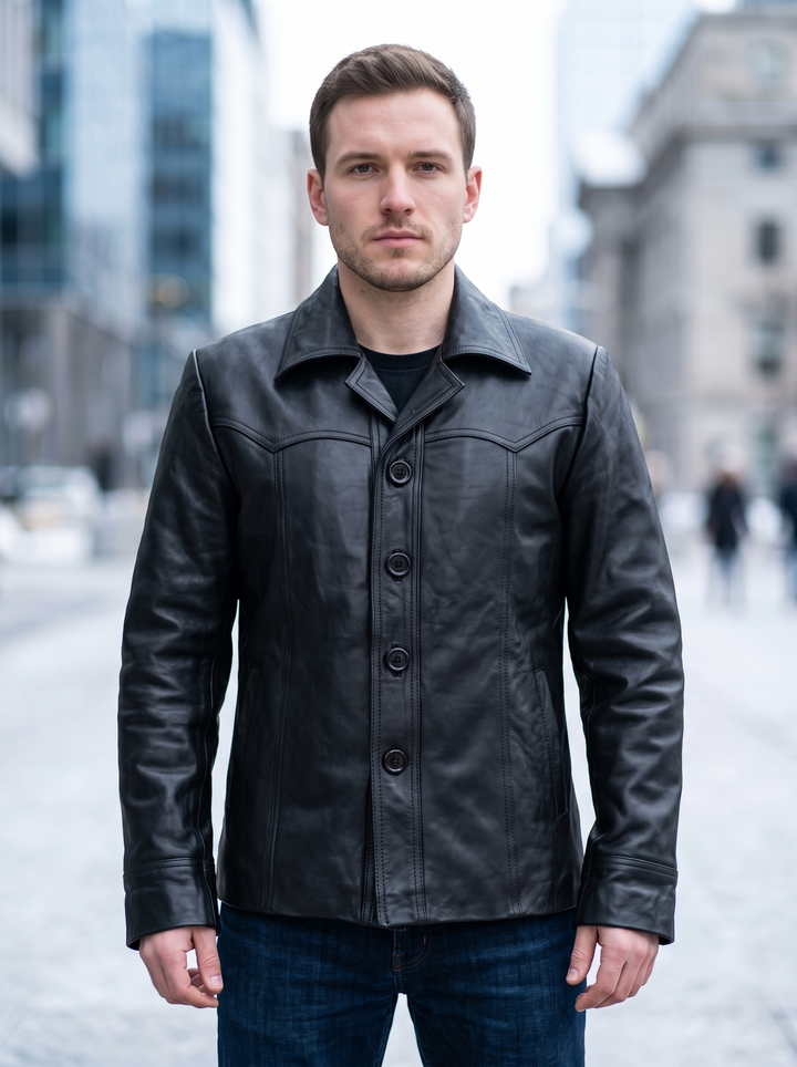 Killing Black Leather Jacket For Men